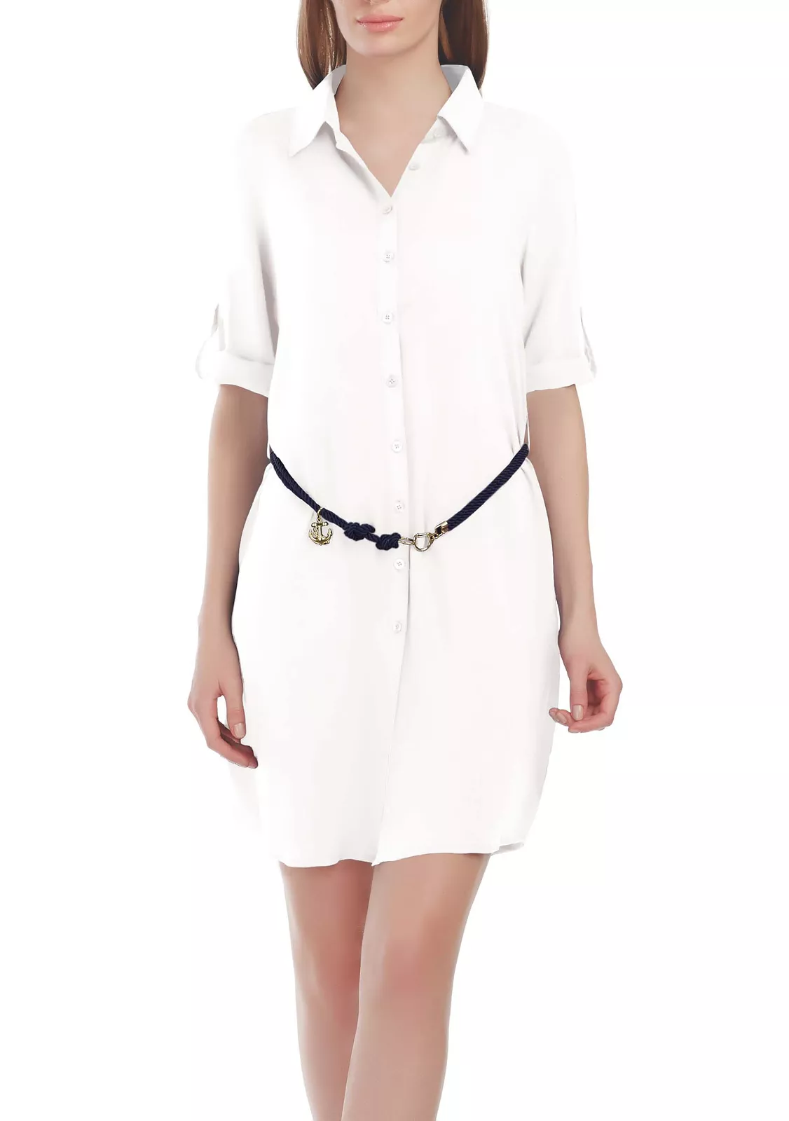 Пляжная рубашка на пуговицах белого цвета Marc & Andre