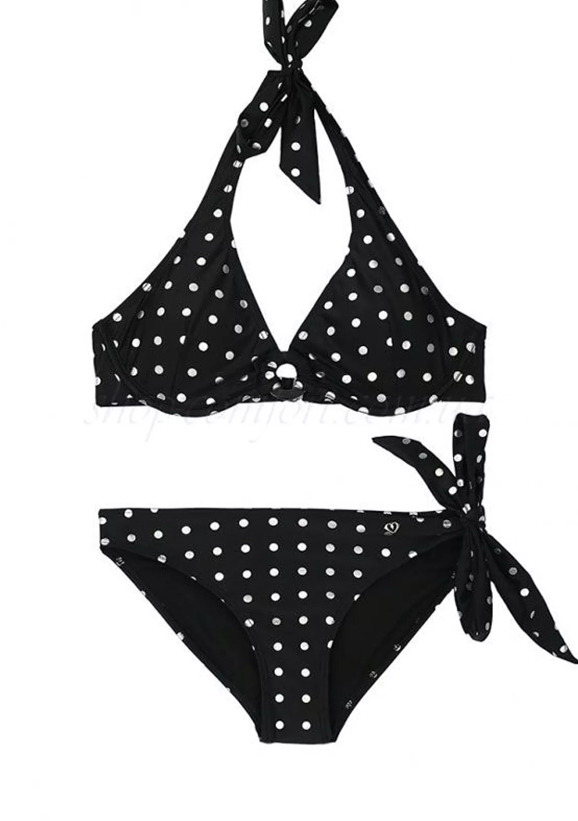 Бикини с чашкой триангул в горошек