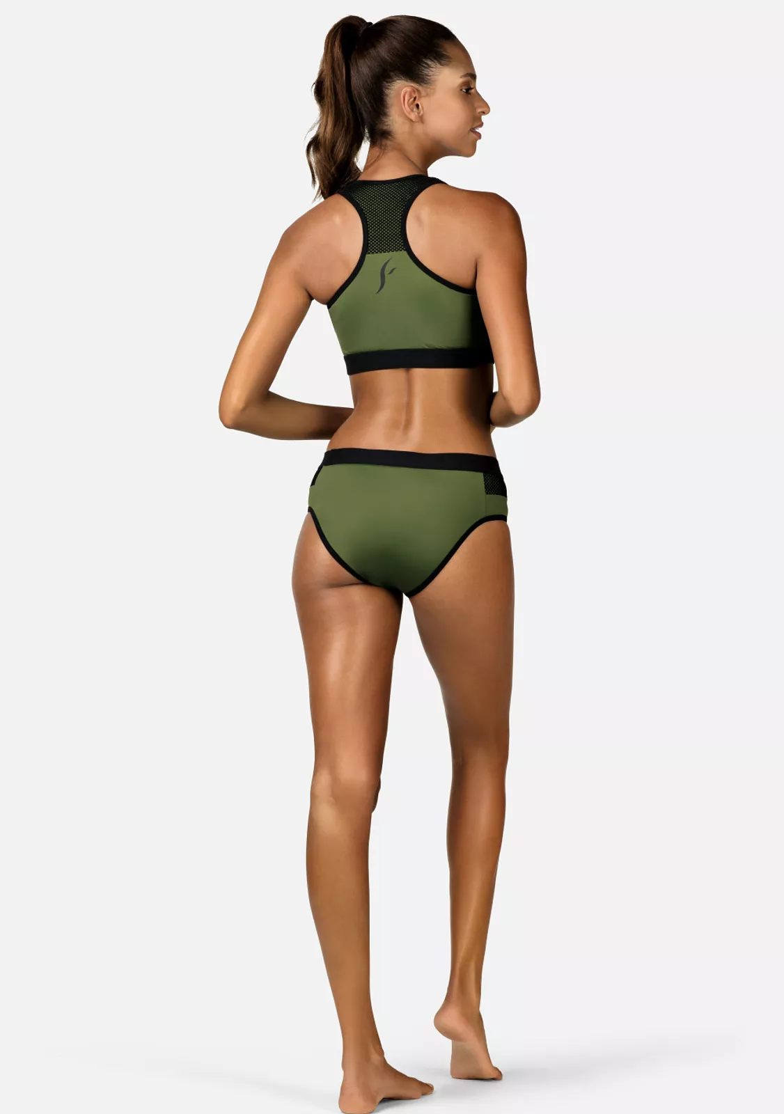 Купальный топ на молнии с плавками