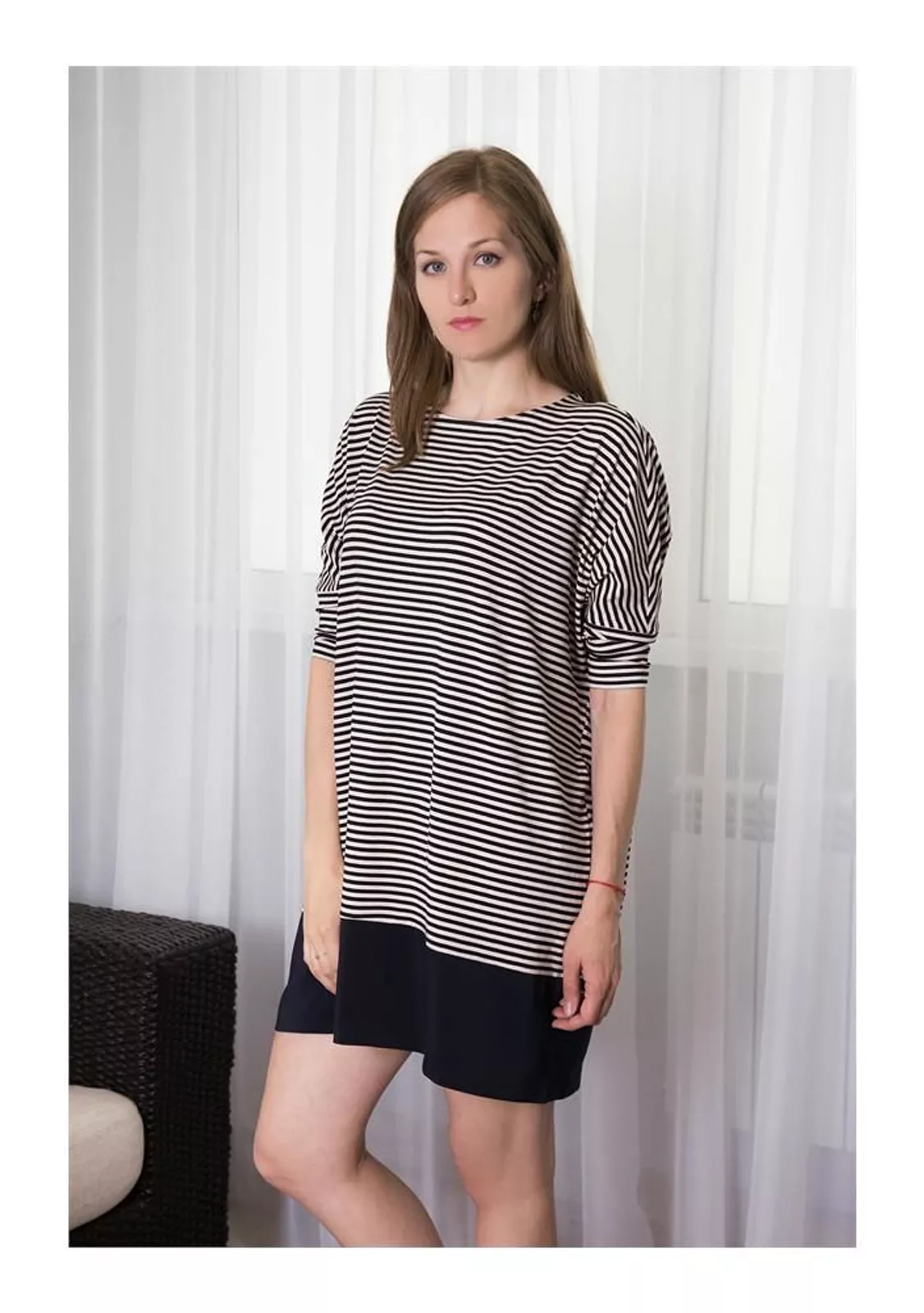 Базовая туника-платье в полоску