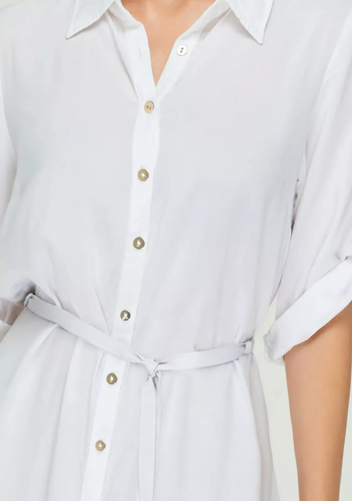 Пляжная рубашка на пуговицах белого цвета Marc & Andre