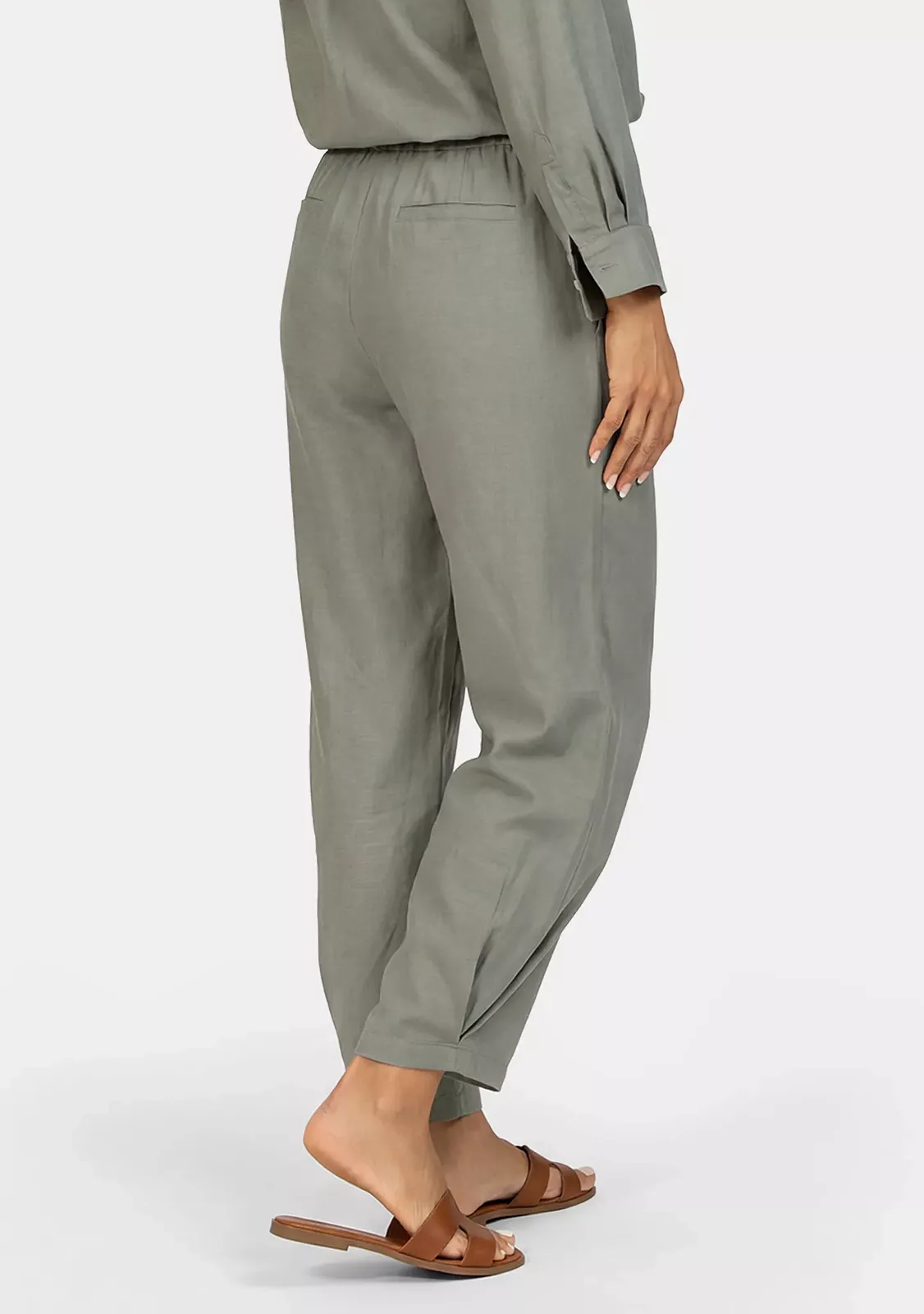 Feba collection пляжные брюки цвета хаки из льна