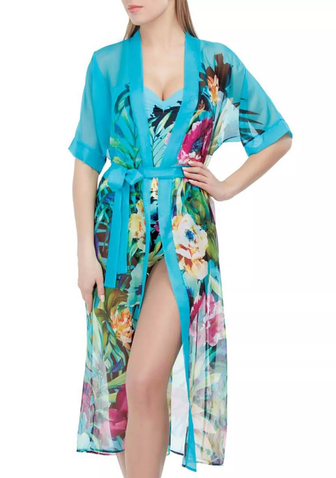 Туника пляжная на поясе