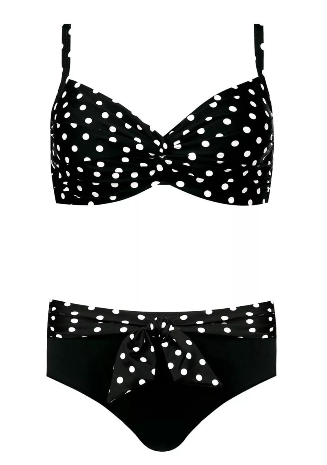 Купальник с мягкой чашкой в горошек.