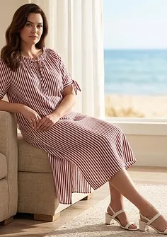 Пляжная туника в полоску