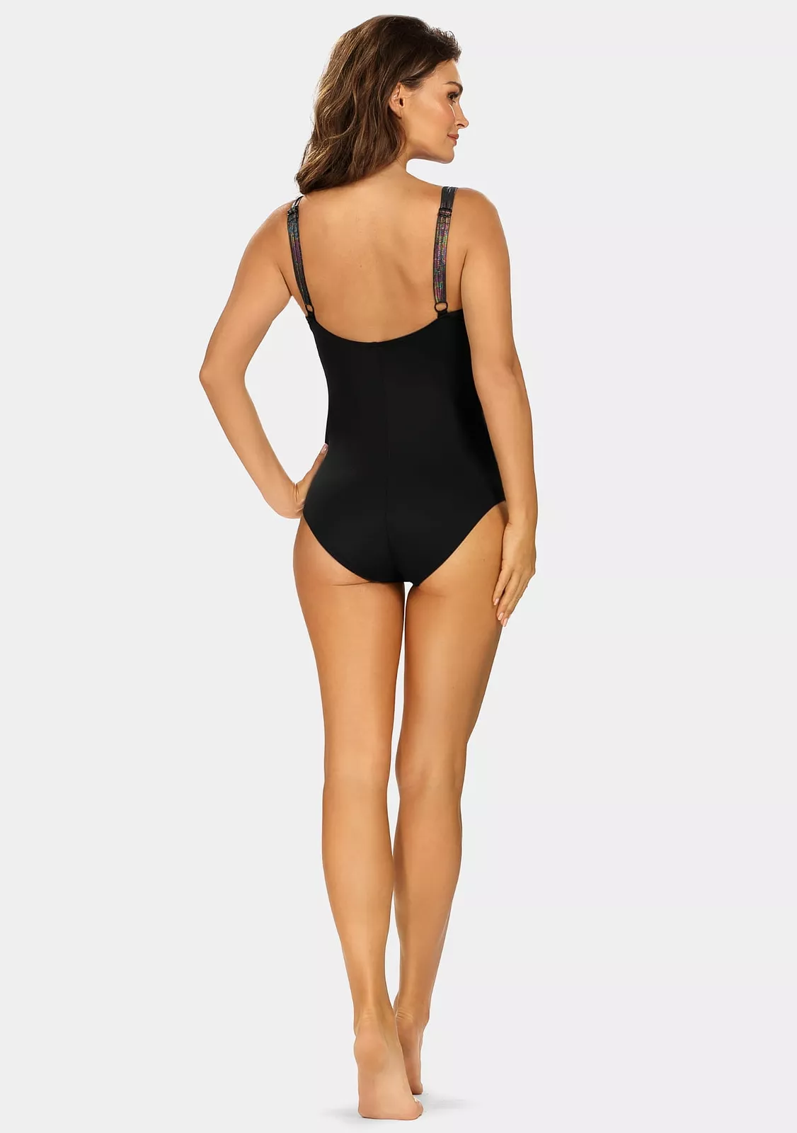 Купальник слитный черного цвета с блеском