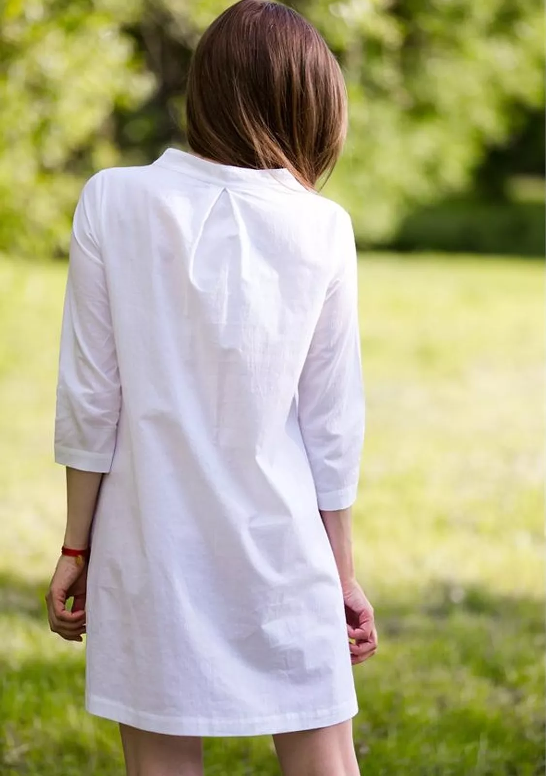 Пляжная туника белого цвета из хлопка