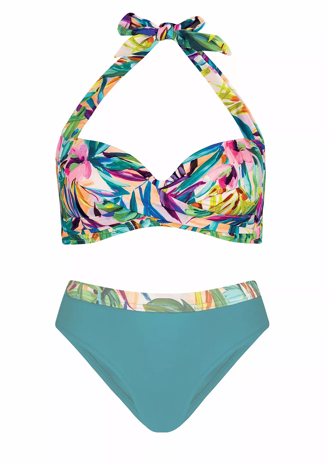 Купальник раздельный на завязках, серия Tropical Flower