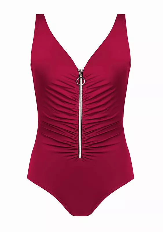 Купальник слитный Feba collection classic красный  Collection +молния   3
