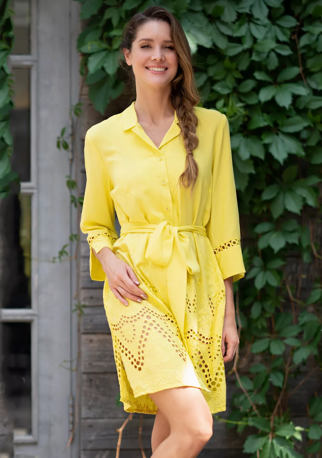 Рубашка пляжная желтого цвета, размер 3XL