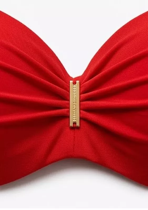 Купальник раздельный красного цвета бандо Self Collection Luxelle 6