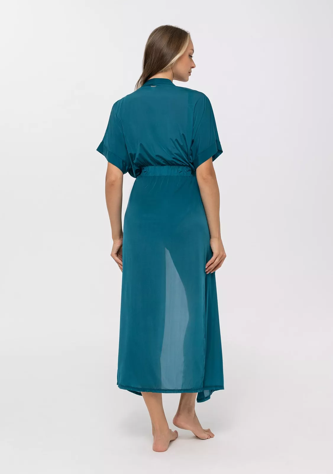 Яркая пляжная туника на кулиске CU25-07