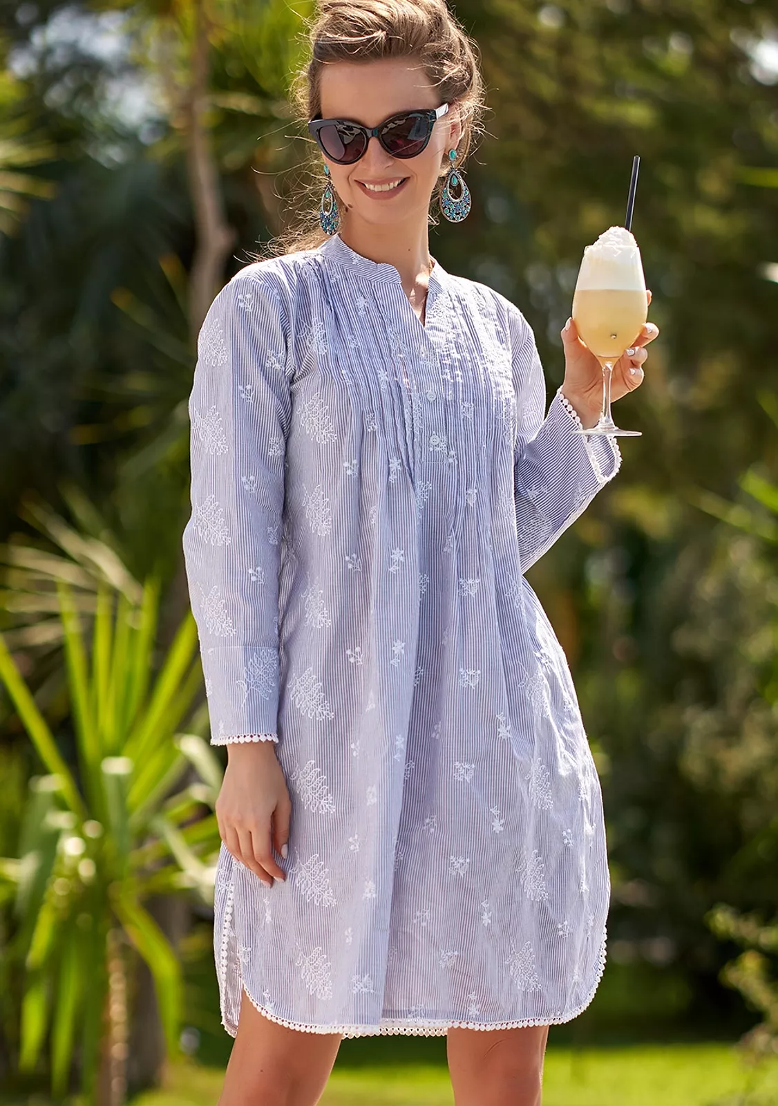 Летняя рубашка с рукавом