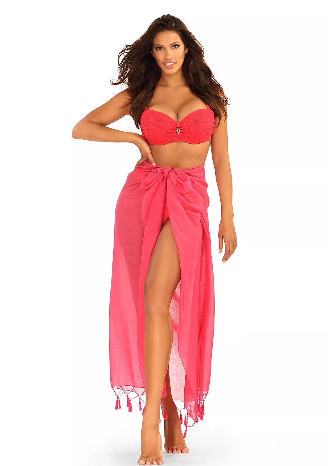 Пляжное парео, розовый цвет