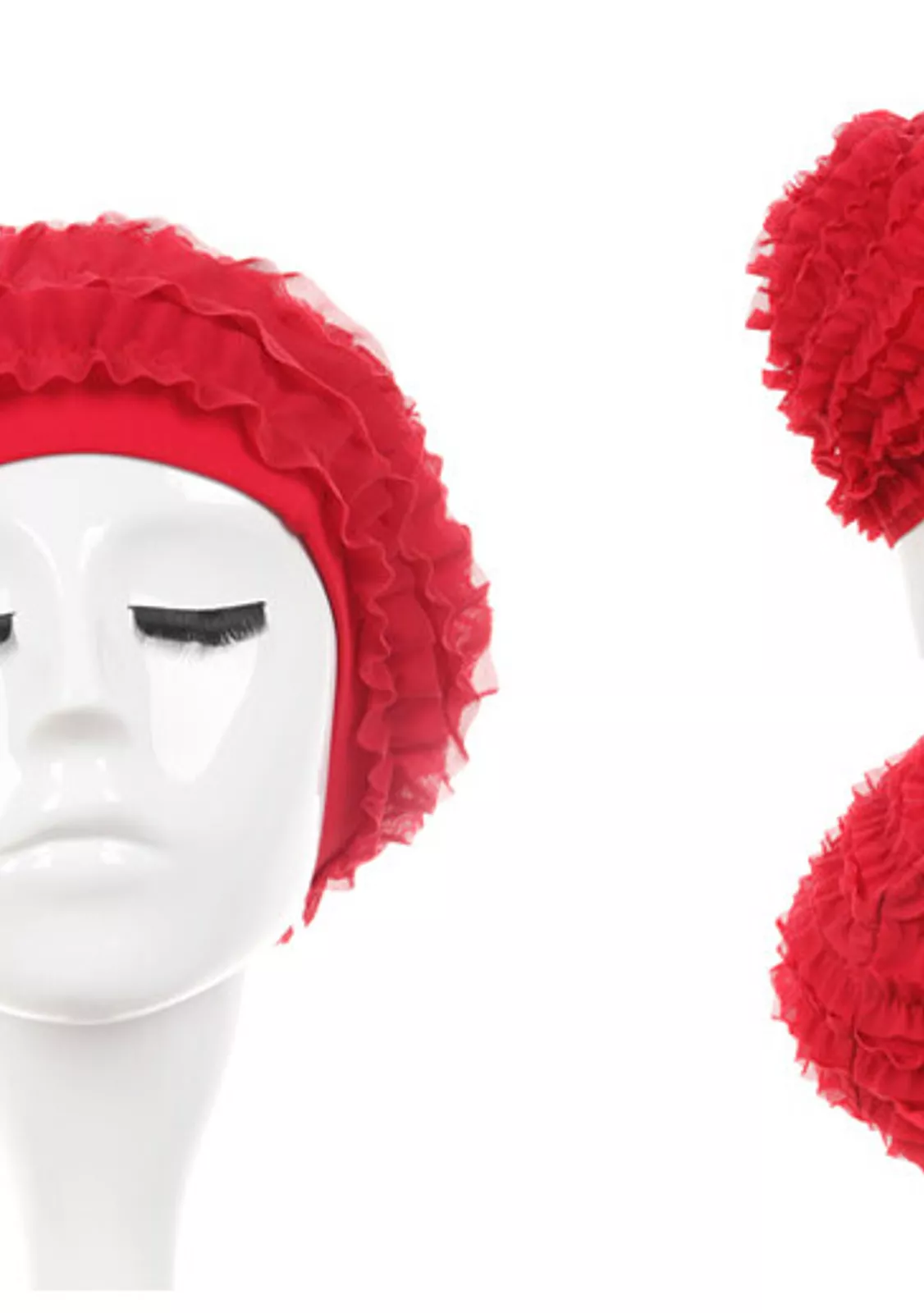 Шапочка женская с рюшами для бассейна