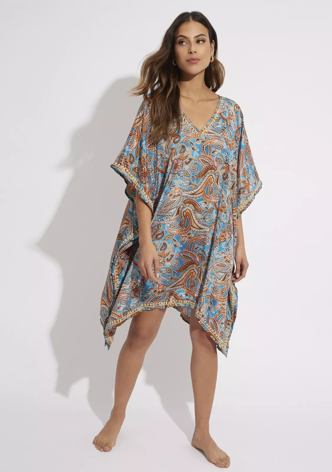 Пляжная туника SELMARK с принятом в этно стиле