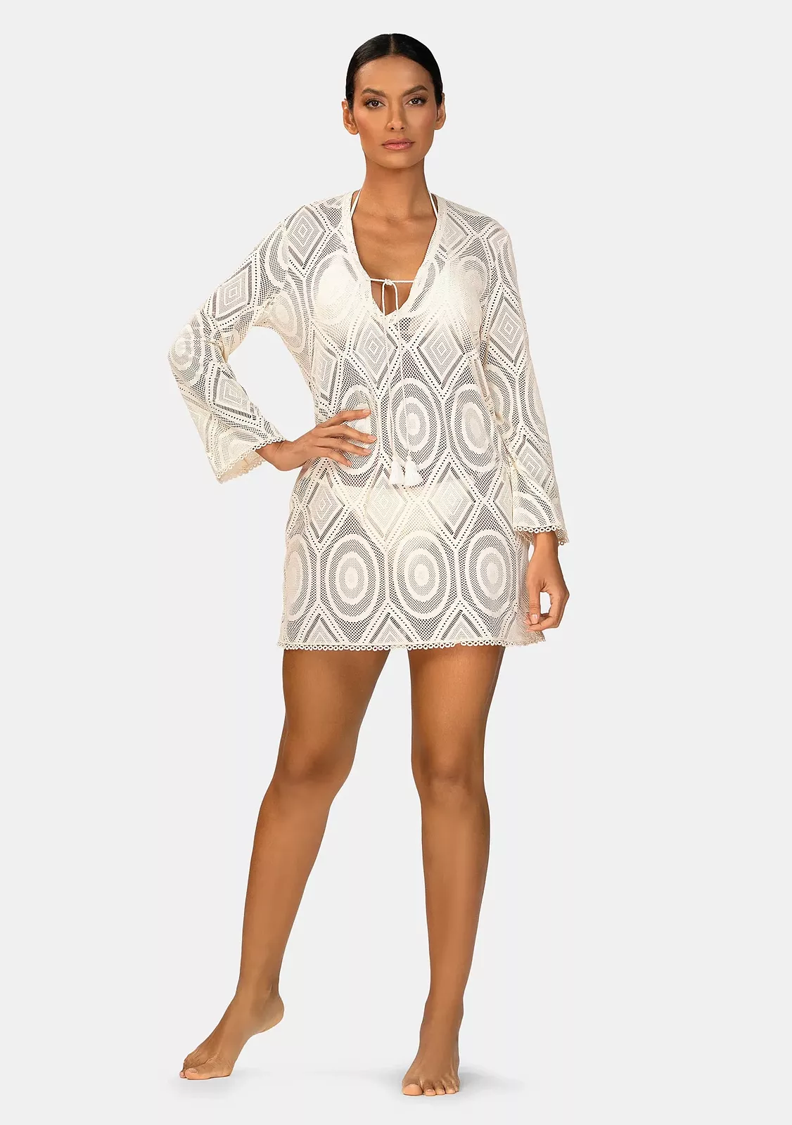 Пляжная туника на завязках Boho