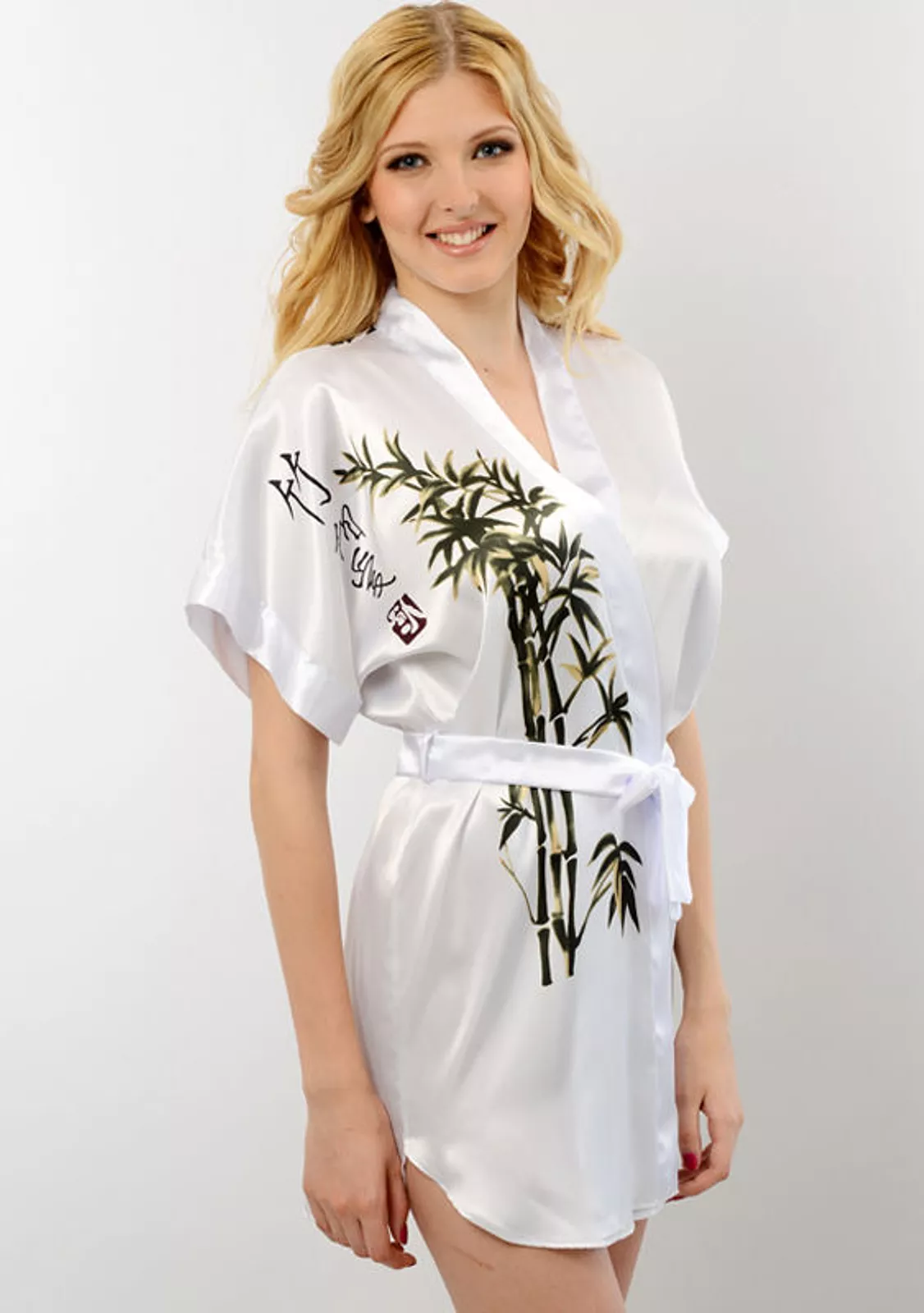 Легкий халат кимоно с поясом