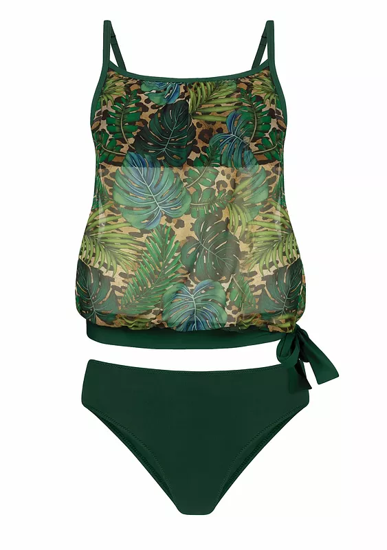 Купальник танкини. Коллекция Khaki Jungle 2025 Топ плавки 4