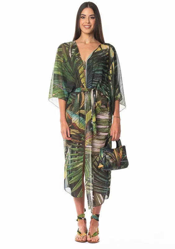 Kimono Lungo Tropical Acquadicocco в пол 1