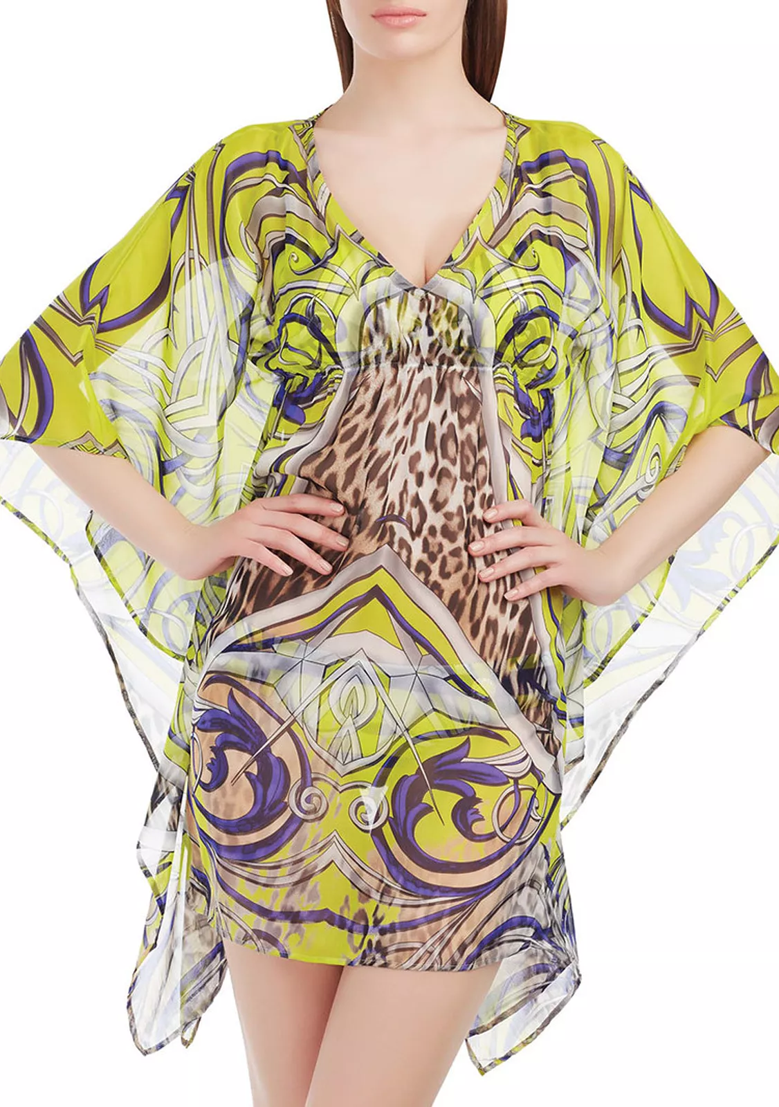 Изящная шелковая туника для пляжного отдыха