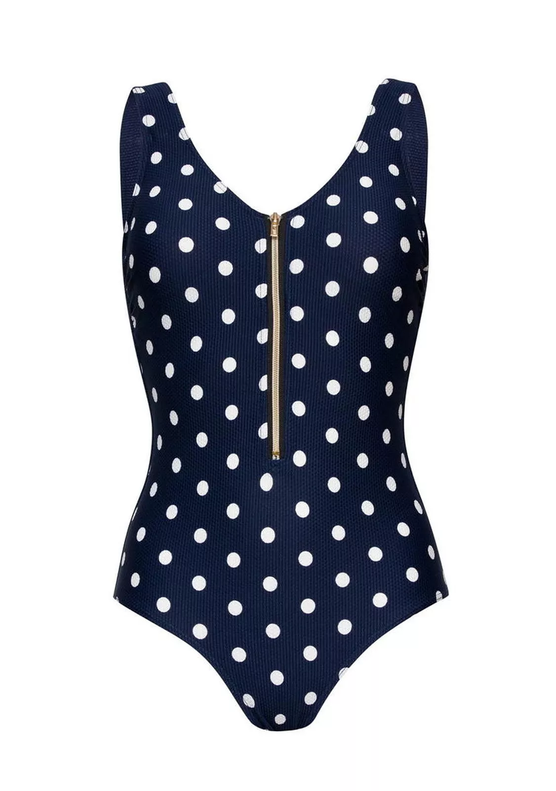 Слитный купальник в горошек