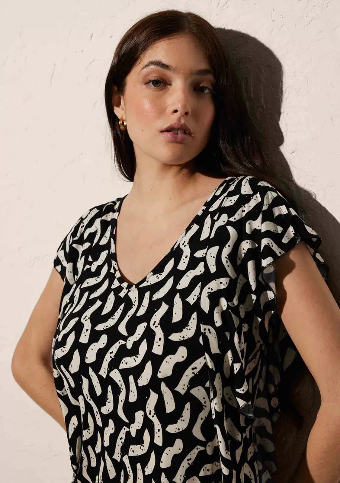 Пляжная туника черно-белая Ysabel Mora Испания