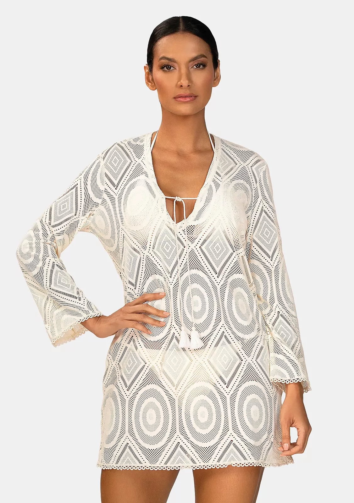 Пляжная туника на завязках Boho