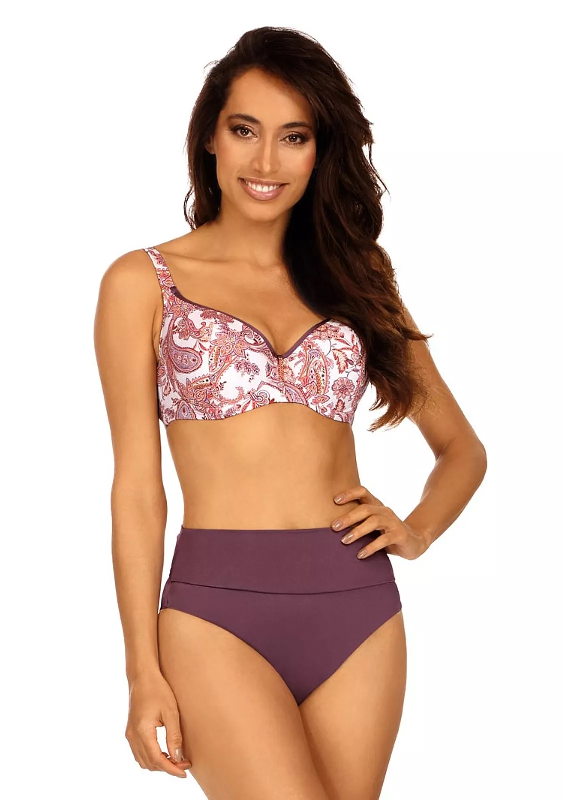 Изящный купальник с чашкой балконет цвет чайной розы +новиинка