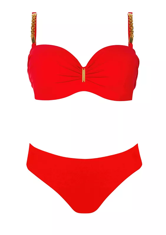 Купальник раздельный красного цвета бандо Self Collection Luxelle 3