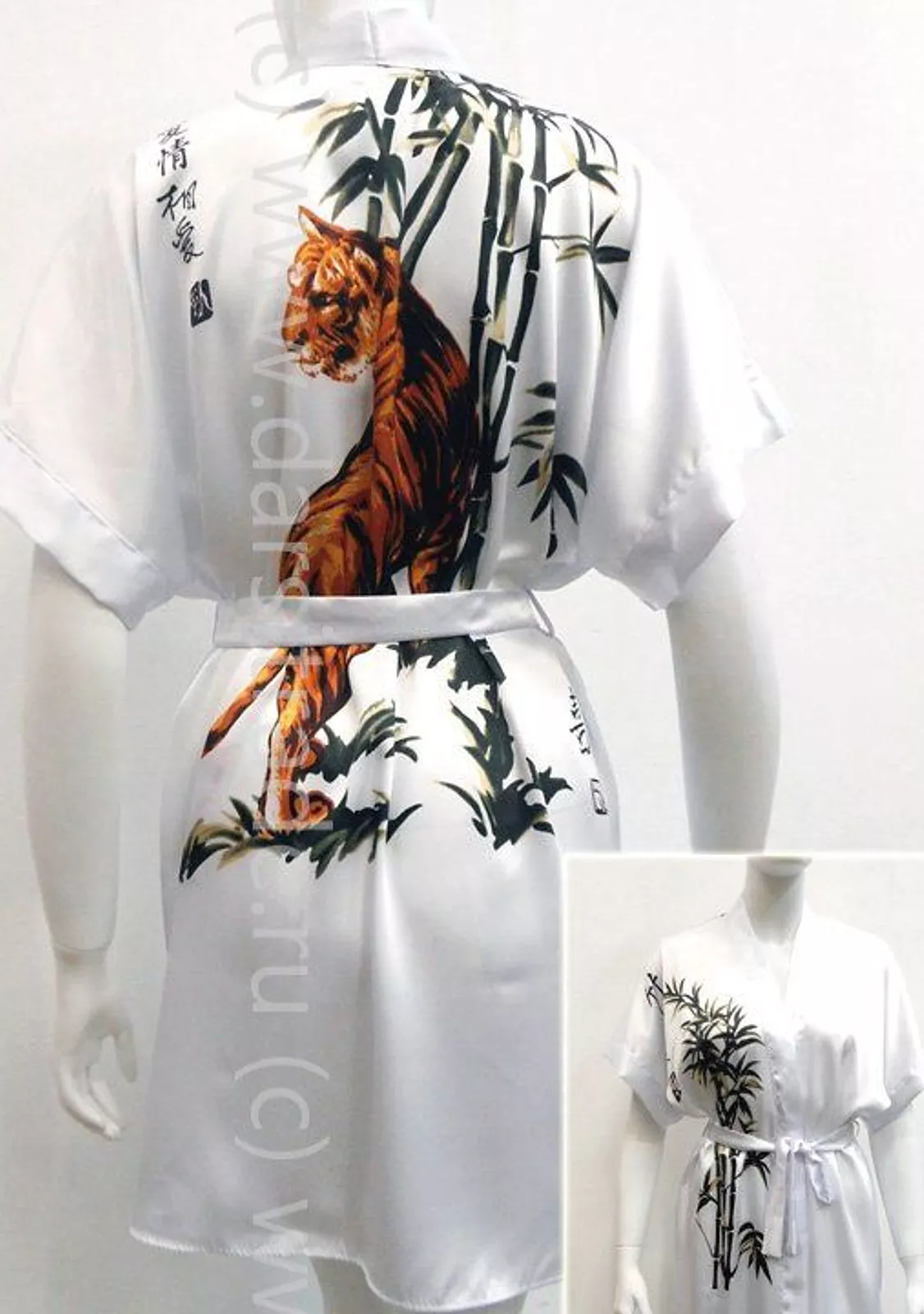 Легкий халат кимоно с поясом