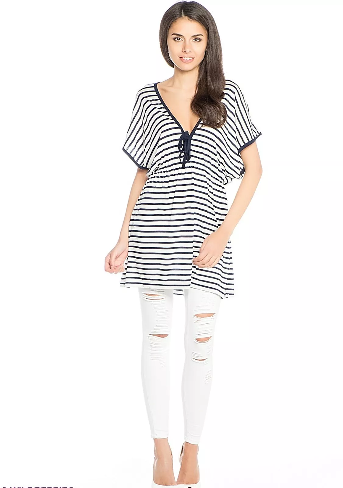 Пляжная туника в морском стиле