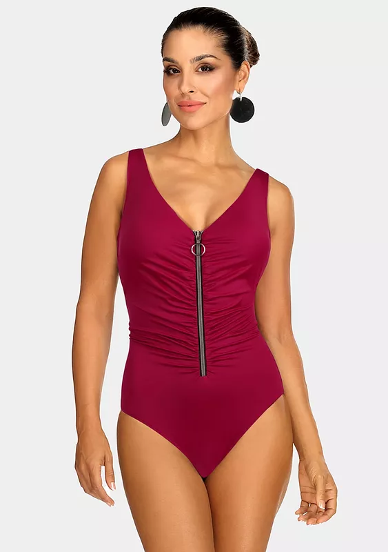 Купальник слитный Feba collection classic красный  Collection +молния   5
