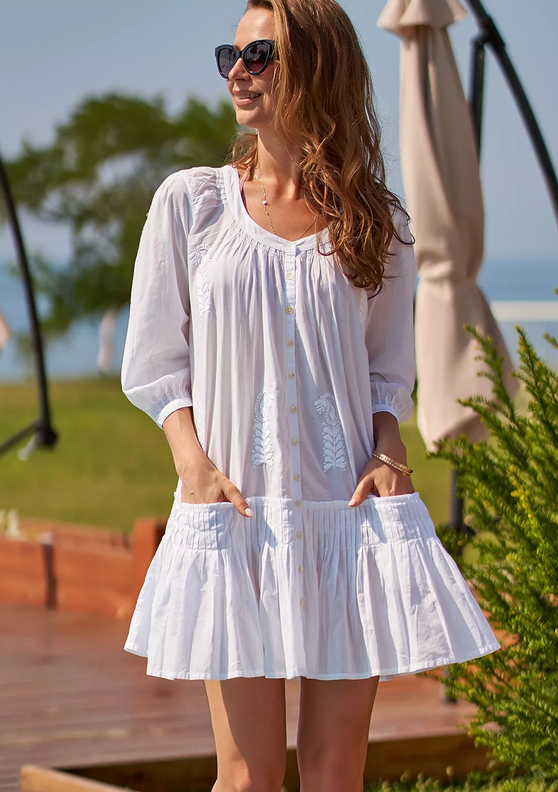 Туника белая, хлопок