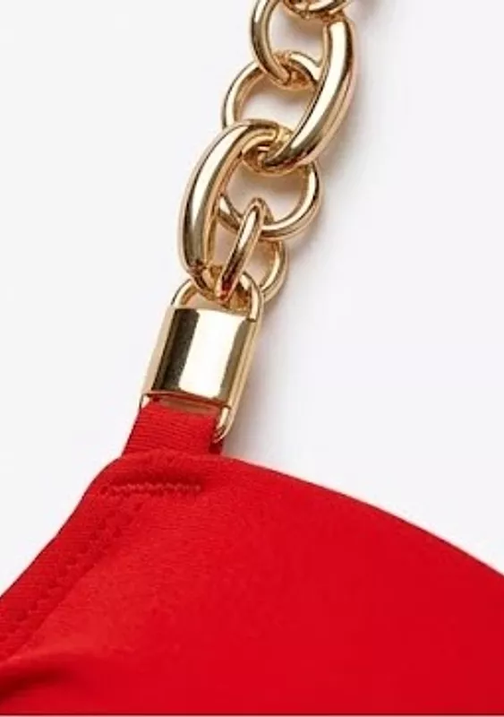 Купальник раздельный красного цвета бандо Self Collection Luxelle 7