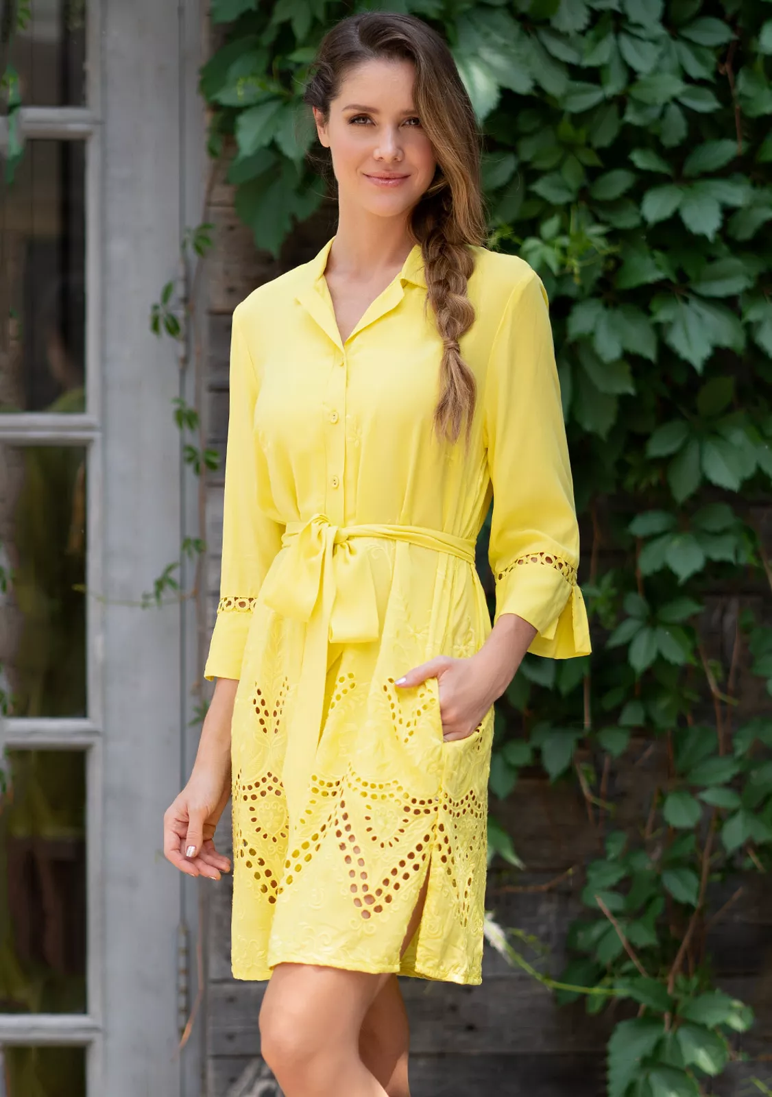 Рубашка пляжная желтого цвета, размер 3XL