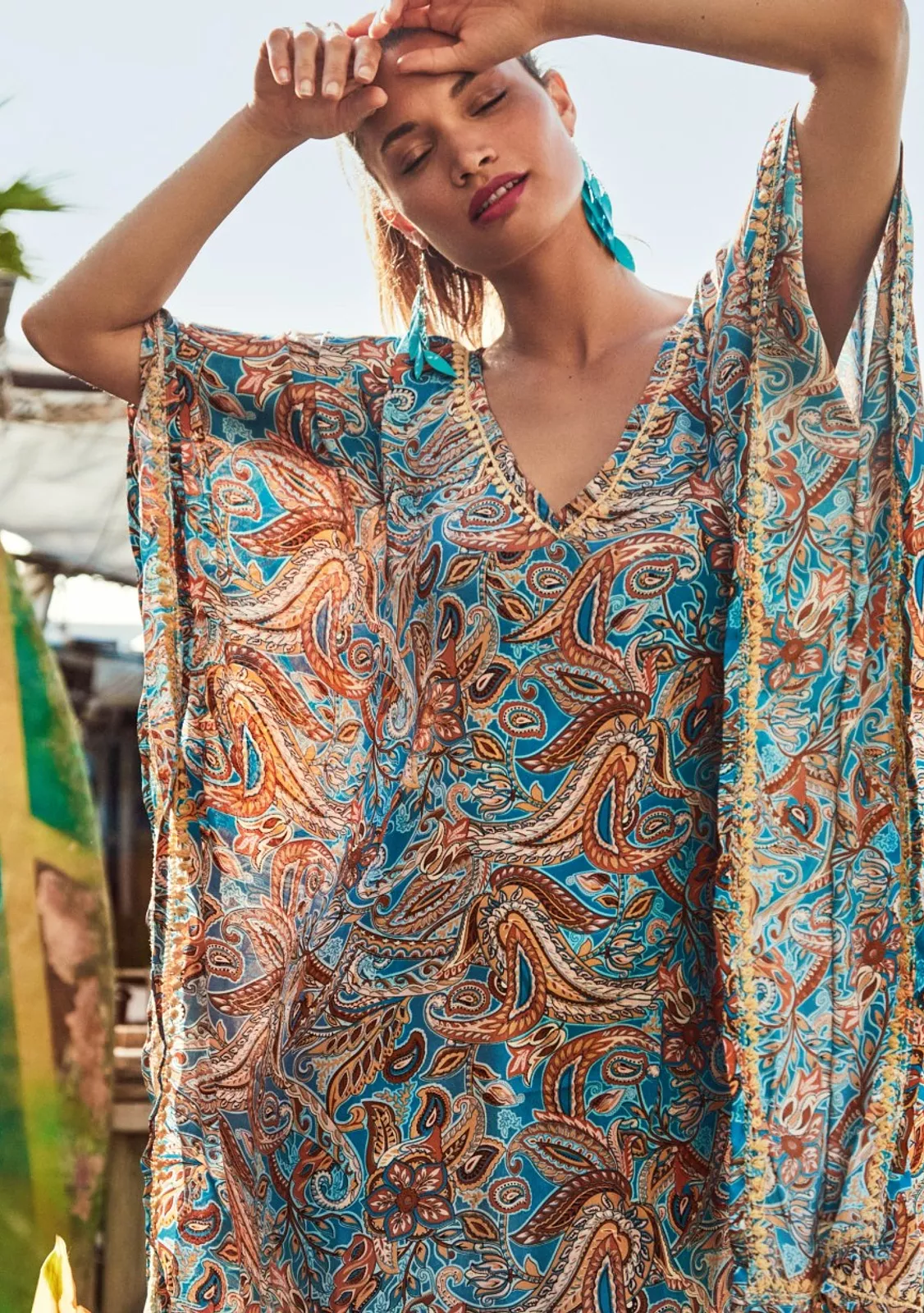 Пляжная туника SELMARK с принятом в этно стиле