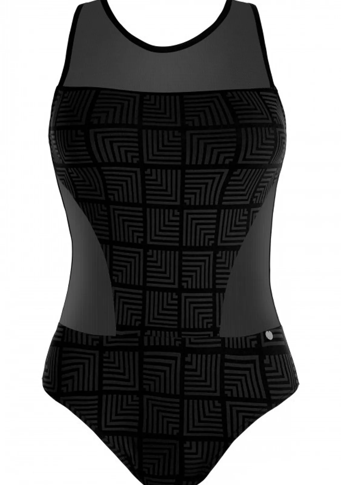 Купальник слитный, черный