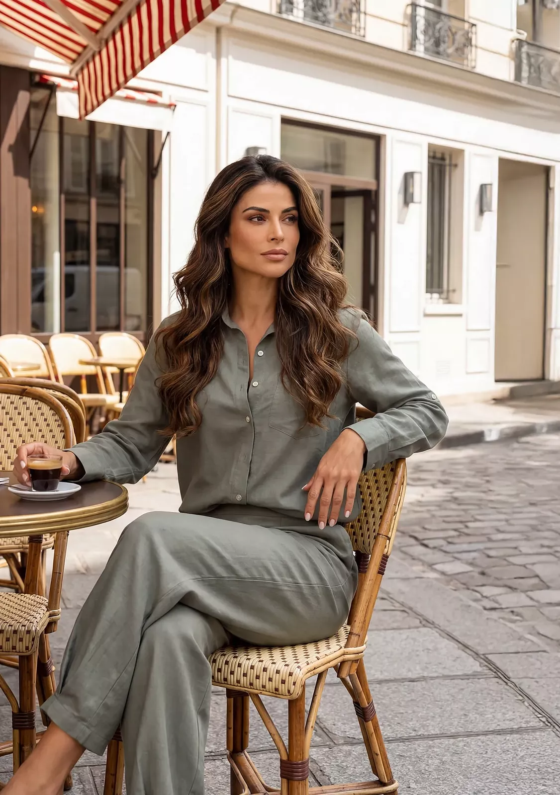 Feba collection пляжные брюки цвета хаки из льна