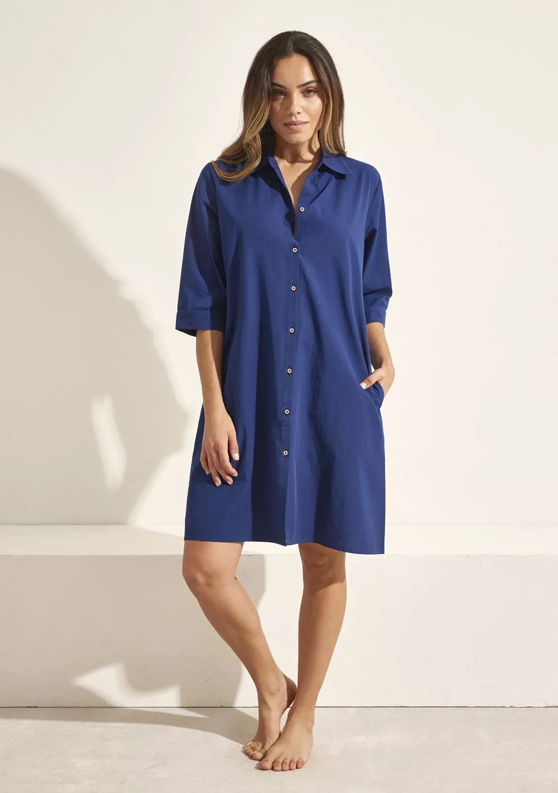 Рубашка на пуговицах, цвет Марино